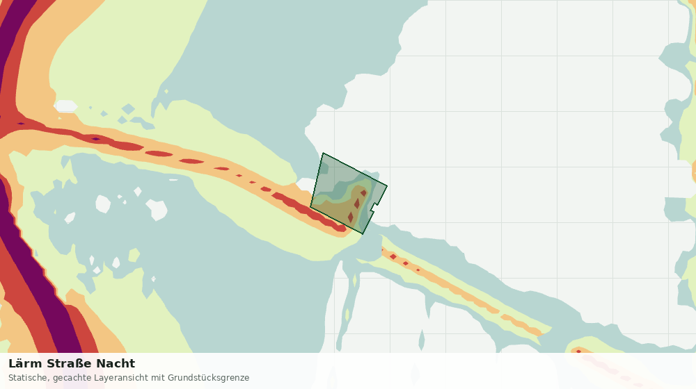 Statische Kartenansicht: Lärm Straße Nacht