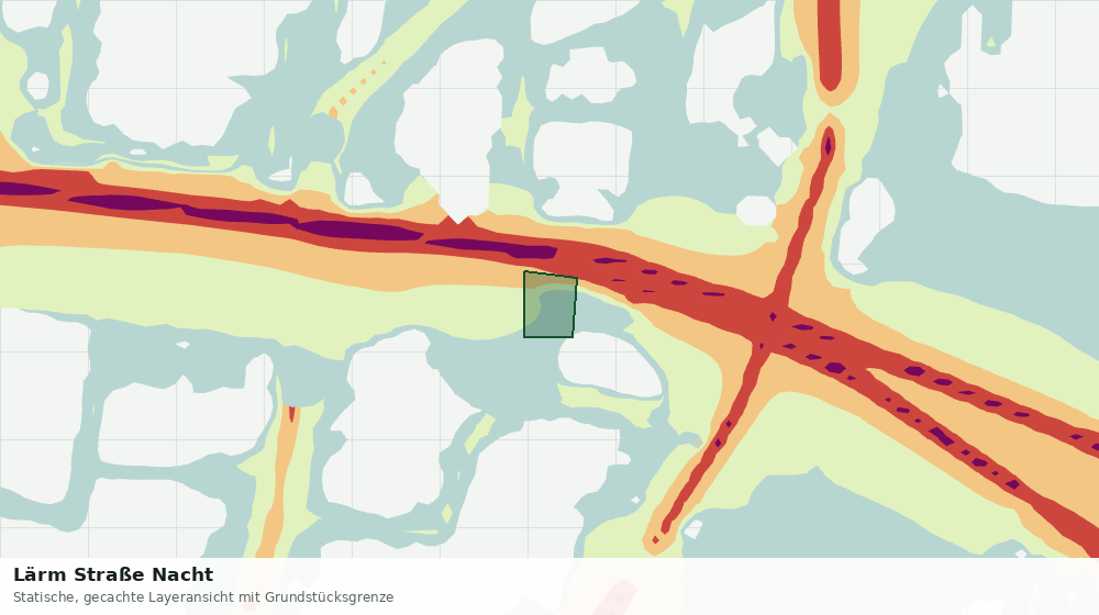 Statische Kartenansicht: Lärm Straße Nacht