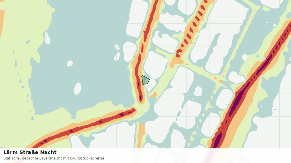 Statische Kartenansicht: Lärm Straße Nacht