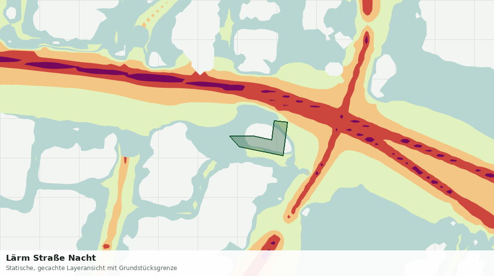 Statische Kartenansicht: Lärm Straße Nacht