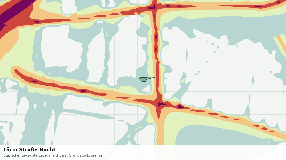Statische Kartenansicht: Lärm Straße Nacht