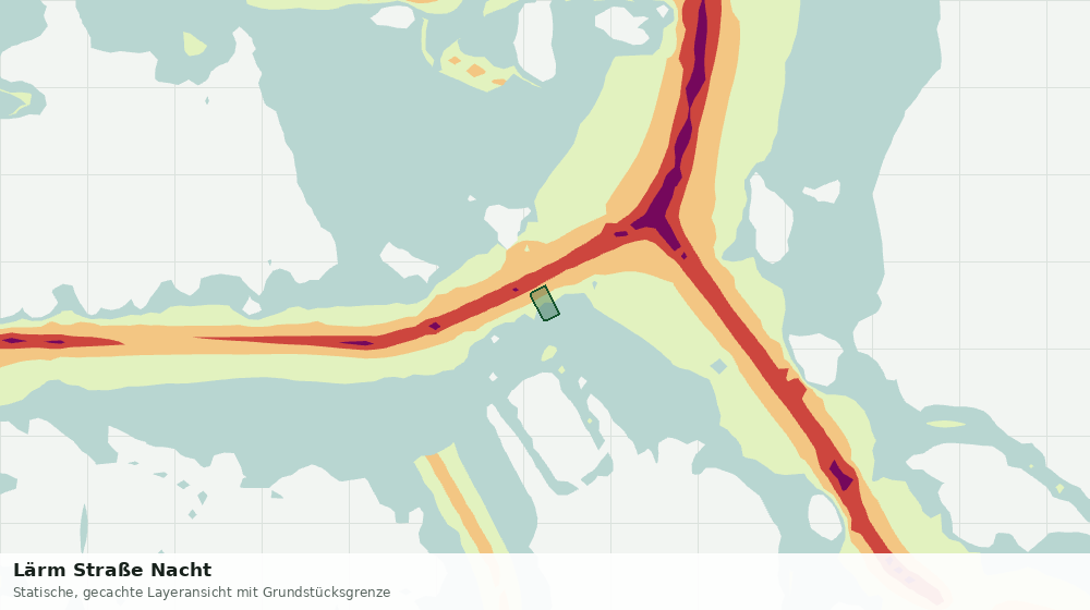 Statische Kartenansicht: Lärm Straße Nacht