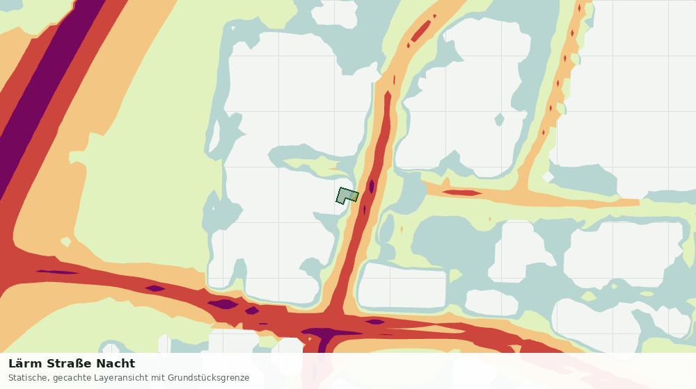 Statische Kartenansicht: Lärm Straße Nacht