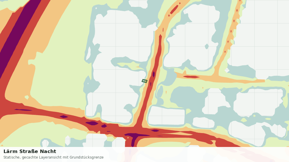 Statische Kartenansicht: Lärm Straße Nacht
