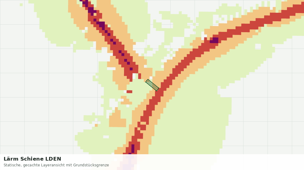 Statische Kartenansicht: Lärm Schiene LDEN