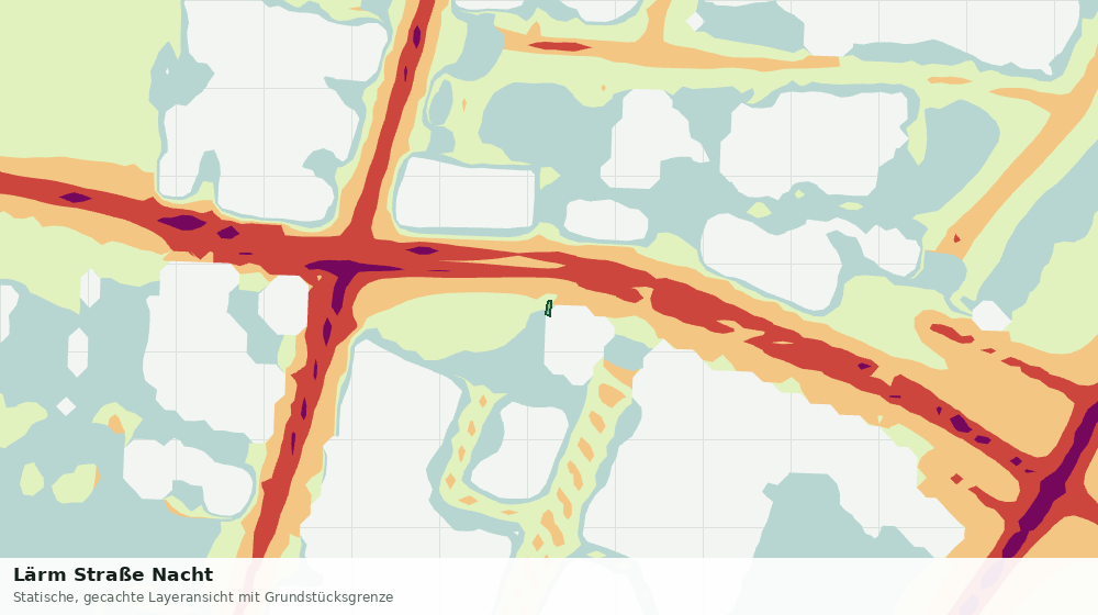 Statische Kartenansicht: Lärm Straße Nacht