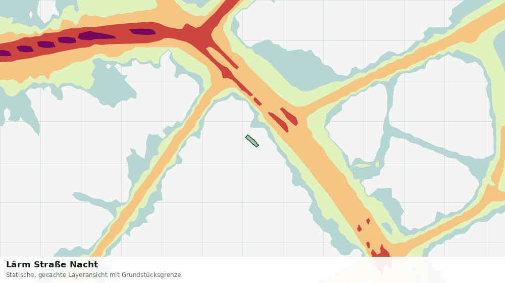 Statische Kartenansicht: Lärm Straße Nacht