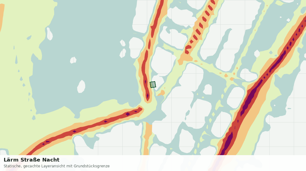 Statische Kartenansicht: Lärm Straße Nacht