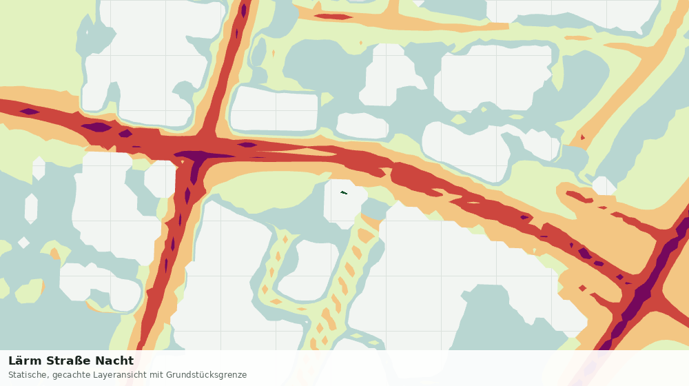 Statische Kartenansicht: Lärm Straße Nacht