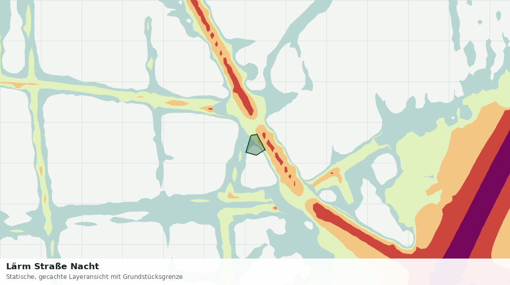 Statische Kartenansicht: Lärm Straße Nacht