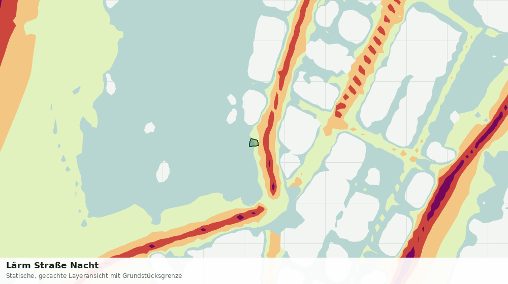 Statische Kartenansicht: Lärm Straße Nacht