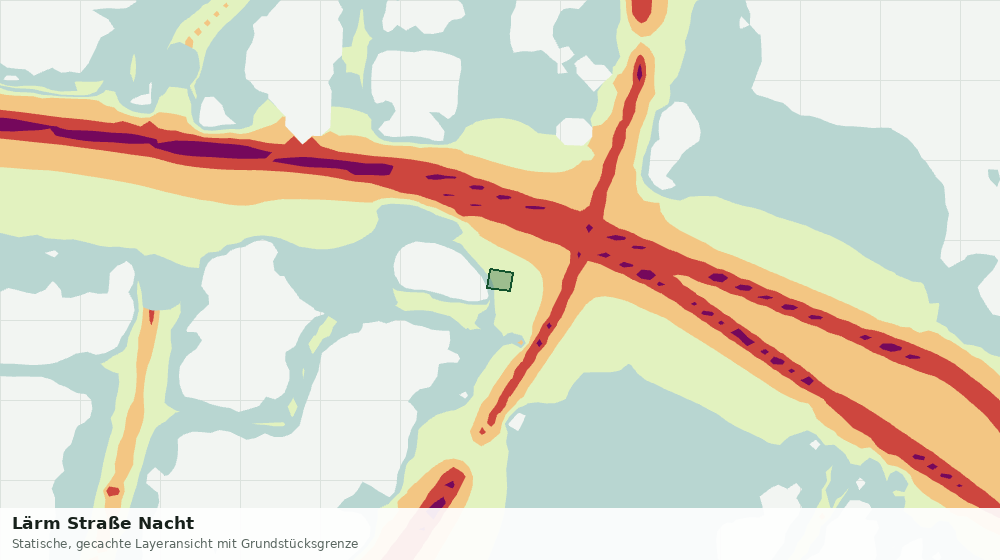 Statische Kartenansicht: Lärm Straße Nacht