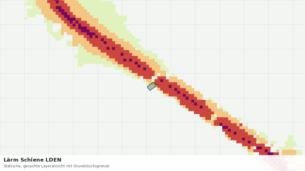 Statische Kartenansicht: Lärm Schiene LDEN