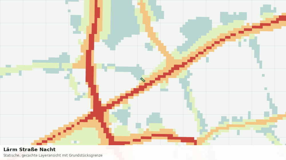 Statische Kartenansicht: Lärm Straße Nacht
