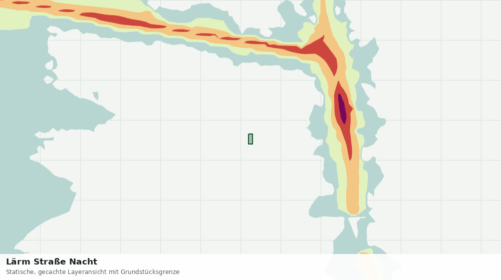 Statische Kartenansicht: Lärm Straße Nacht
