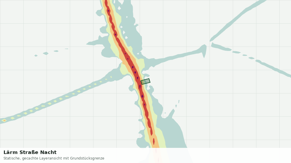 Statische Kartenansicht: Lärm Straße Nacht