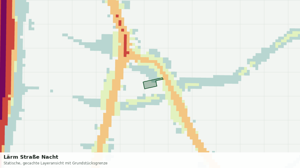 Statische Kartenansicht: Lärm Straße Nacht