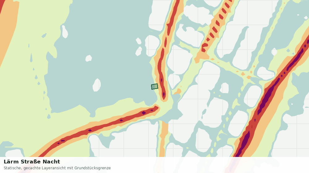 Statische Kartenansicht: Lärm Straße Nacht
