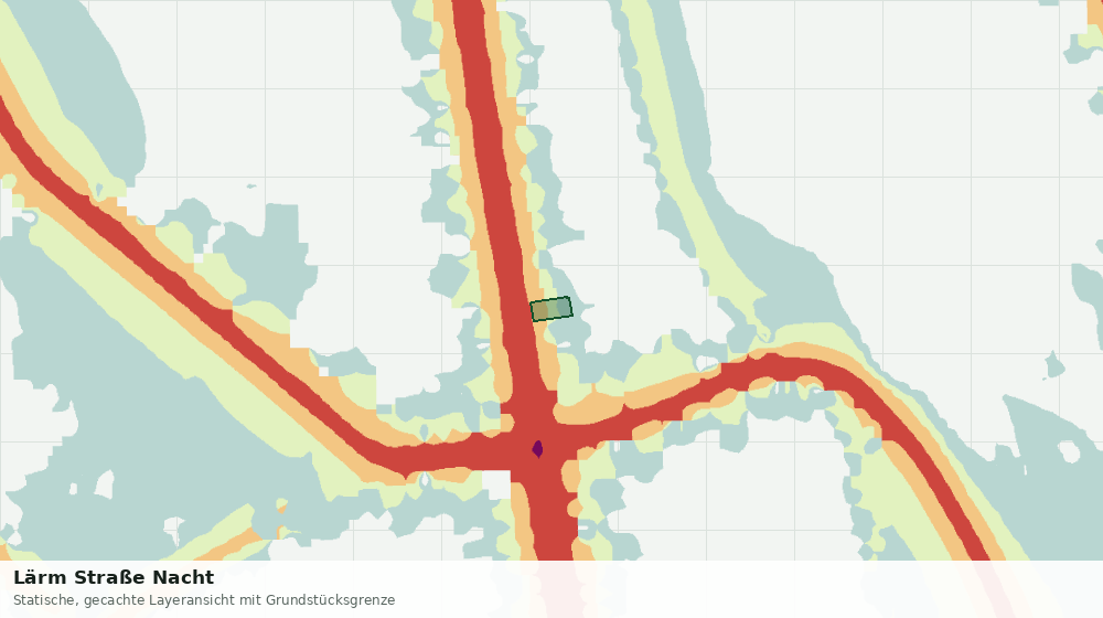 Statische Kartenansicht: Lärm Straße Nacht