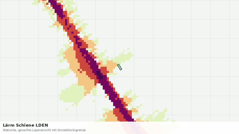 Statische Kartenansicht: Lärm Schiene LDEN