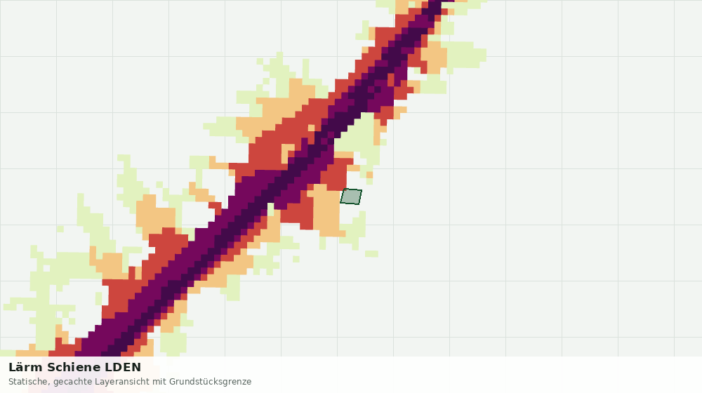 Statische Kartenansicht: Lärm Schiene LDEN