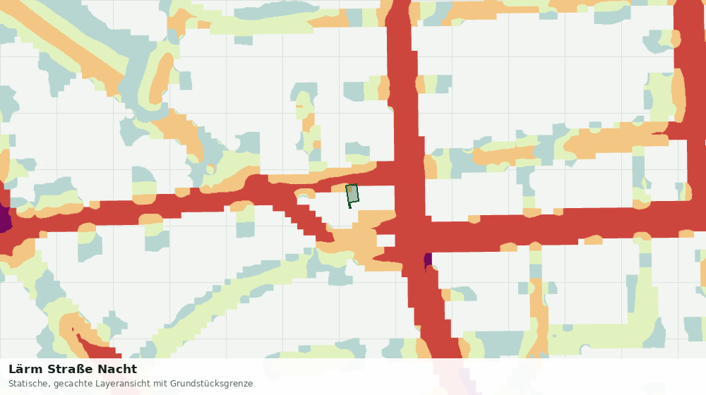 Statische Kartenansicht: Lärm Straße Nacht