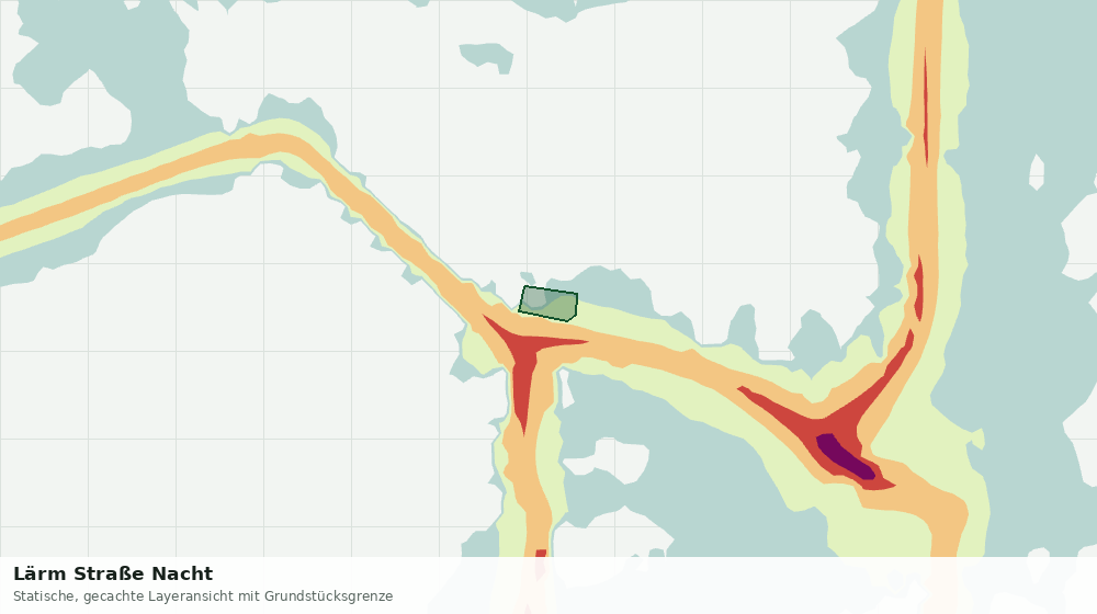 Statische Kartenansicht: Lärm Straße Nacht
