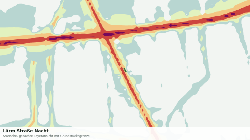 Statische Kartenansicht: Lärm Straße Nacht