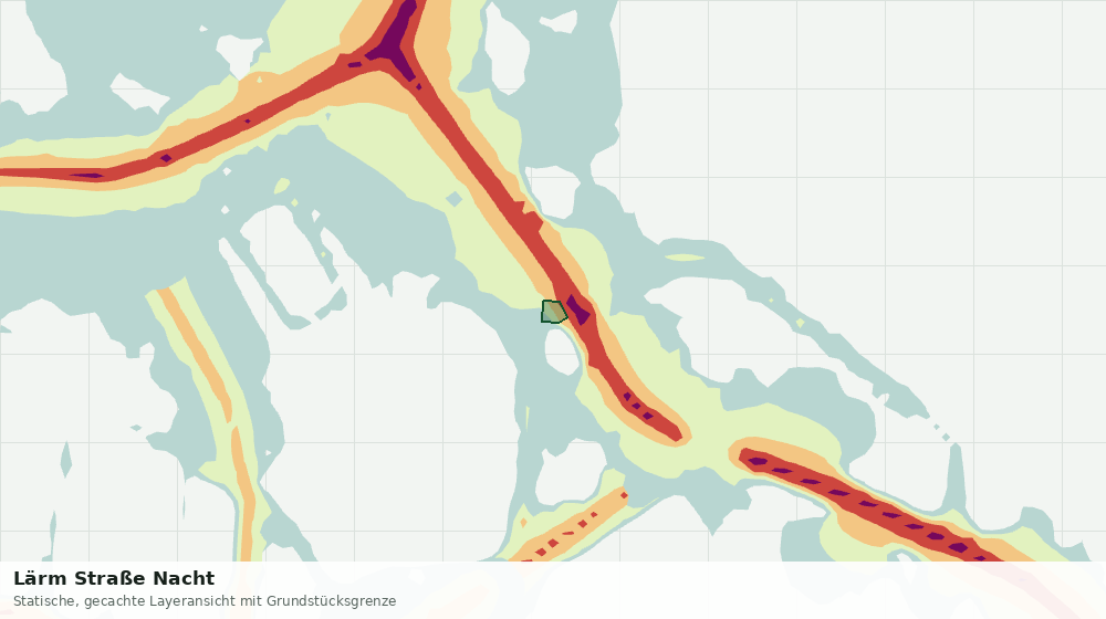 Statische Kartenansicht: Lärm Straße Nacht