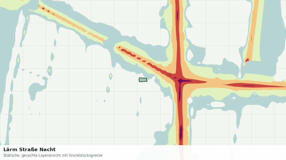 Statische Kartenansicht: Lärm Straße Nacht