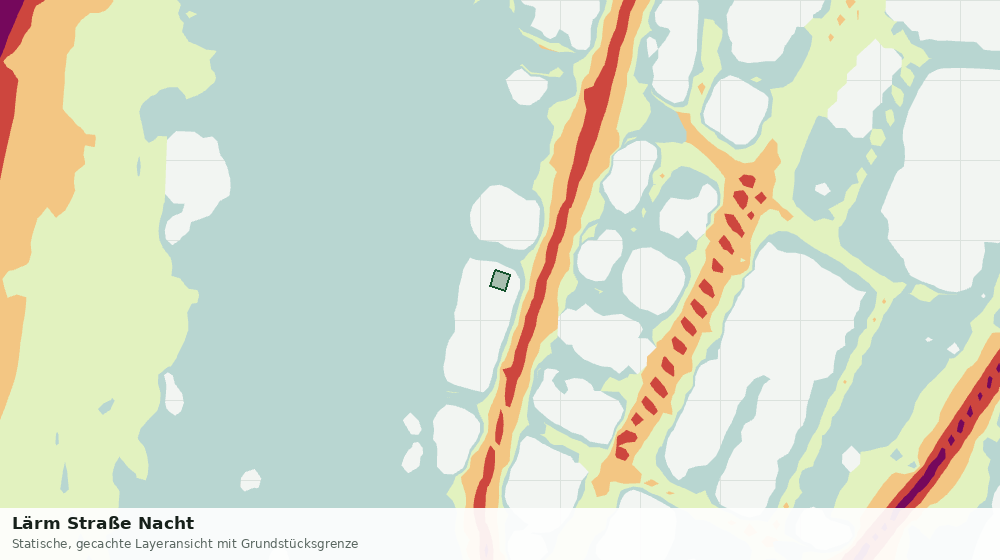 Statische Kartenansicht: Lärm Straße Nacht