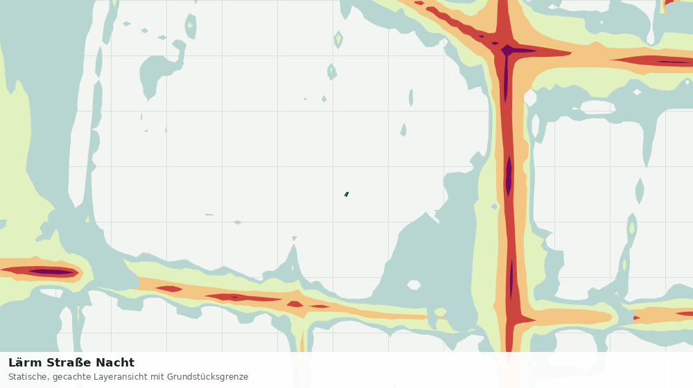 Statische Kartenansicht: Lärm Straße Nacht