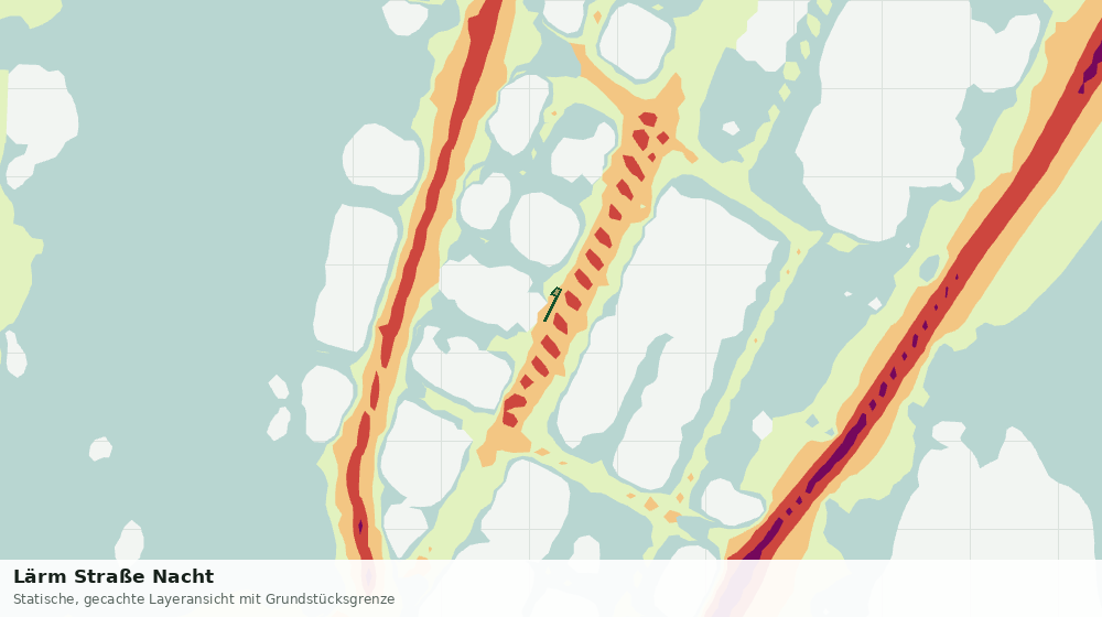Statische Kartenansicht: Lärm Straße Nacht