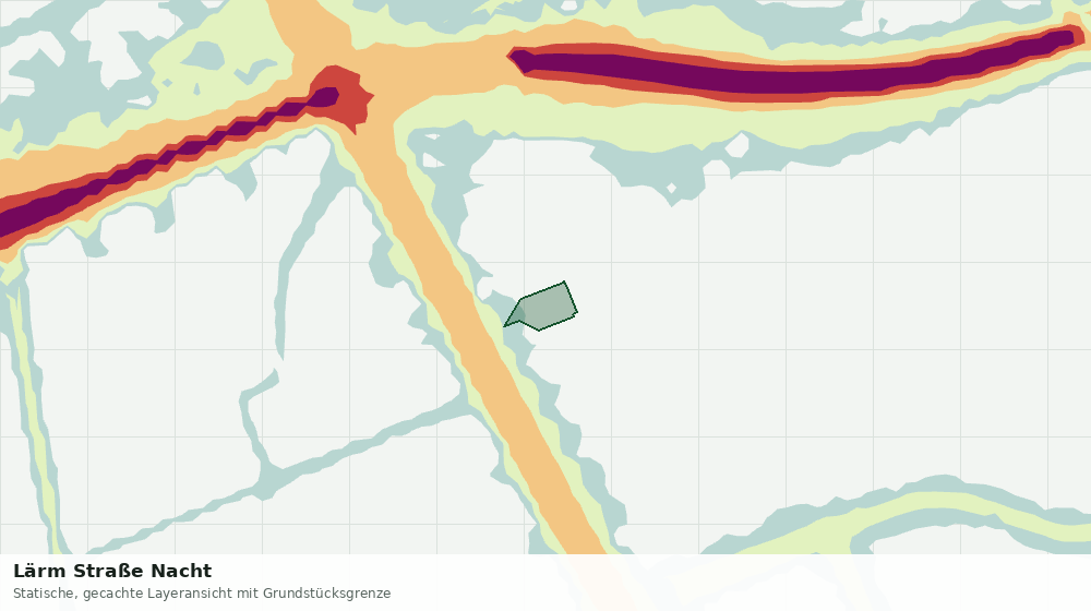 Statische Kartenansicht: Lärm Straße Nacht