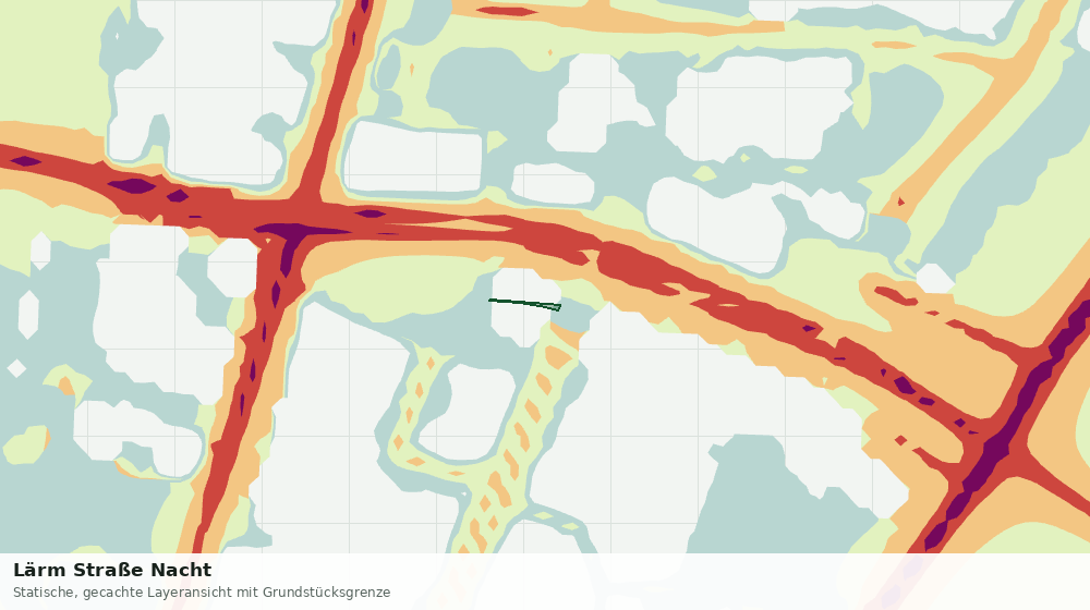 Statische Kartenansicht: Lärm Straße Nacht