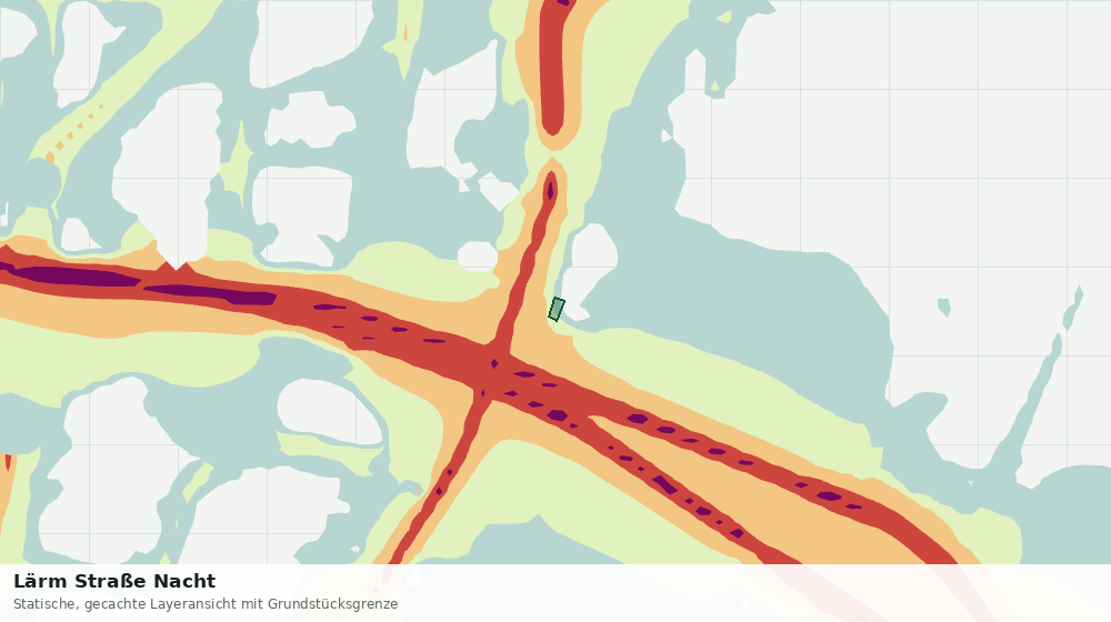 Statische Kartenansicht: Lärm Straße Nacht