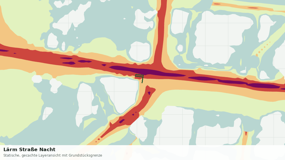 Statische Kartenansicht: Lärm Straße Nacht