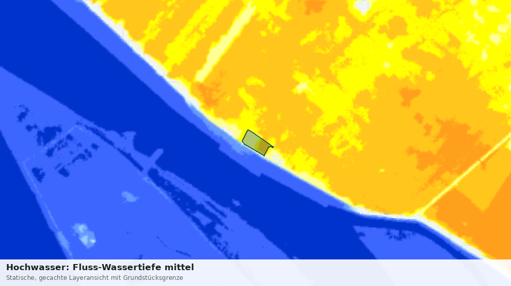Statische Kartenansicht: Hochwasser: Fluss-Wassertiefe mittel