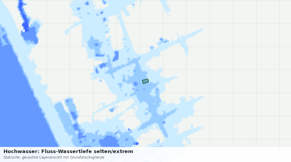 Statische Kartenansicht: Hochwasser: Fluss-Wassertiefe selten/extrem