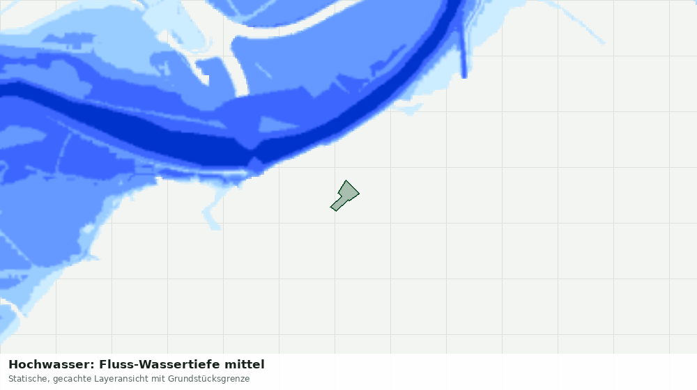 Statische Kartenansicht: Hochwasser: Fluss-Wassertiefe mittel