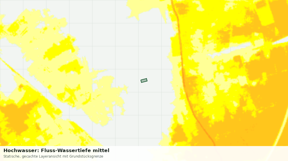 Statische Kartenansicht: Hochwasser: Fluss-Wassertiefe mittel