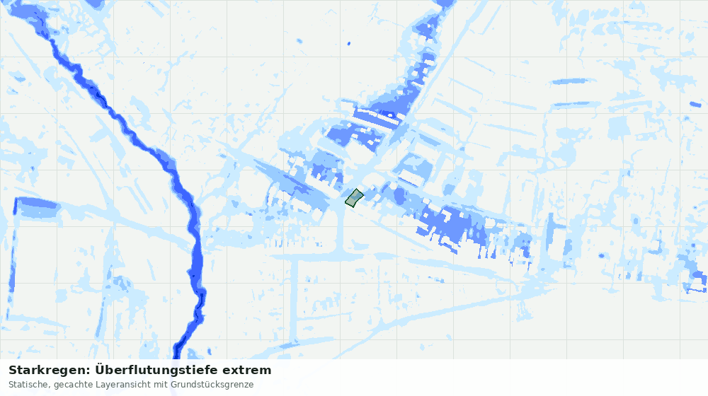 Statische Kartenansicht: Starkregen: Überflutungstiefe extrem