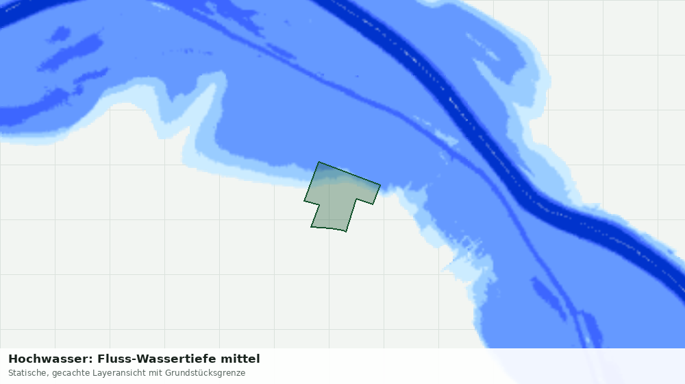 Statische Kartenansicht: Hochwasser: Fluss-Wassertiefe mittel
