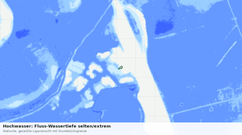 Statische Kartenansicht: Hochwasser: Fluss-Wassertiefe selten/extrem