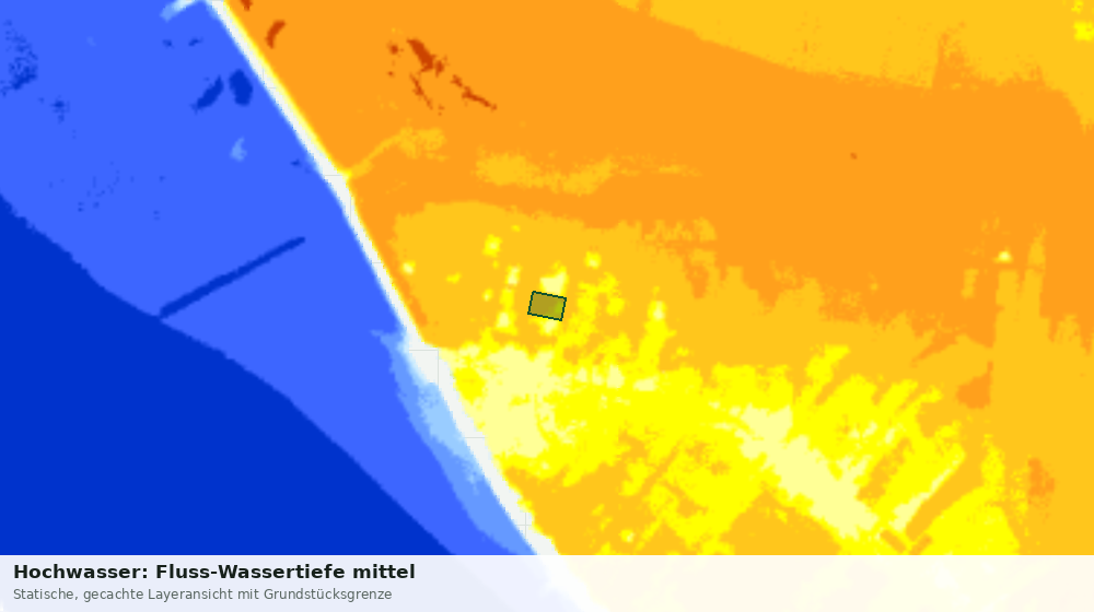Statische Kartenansicht: Hochwasser: Fluss-Wassertiefe mittel
