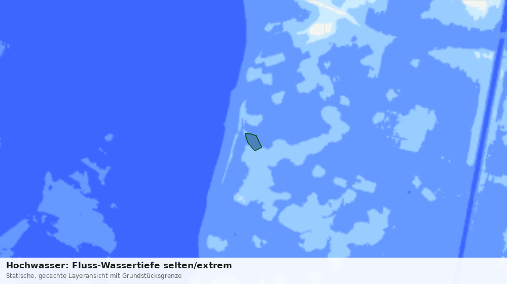 Statische Kartenansicht: Hochwasser: Fluss-Wassertiefe selten/extrem