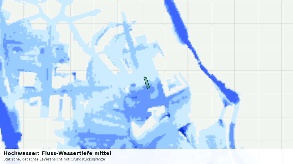 Statische Kartenansicht: Hochwasser: Fluss-Wassertiefe mittel