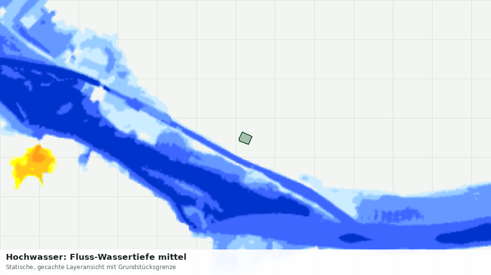 Statische Kartenansicht: Hochwasser: Fluss-Wassertiefe mittel