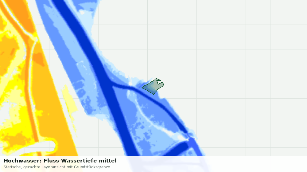 Statische Kartenansicht: Hochwasser: Fluss-Wassertiefe mittel
