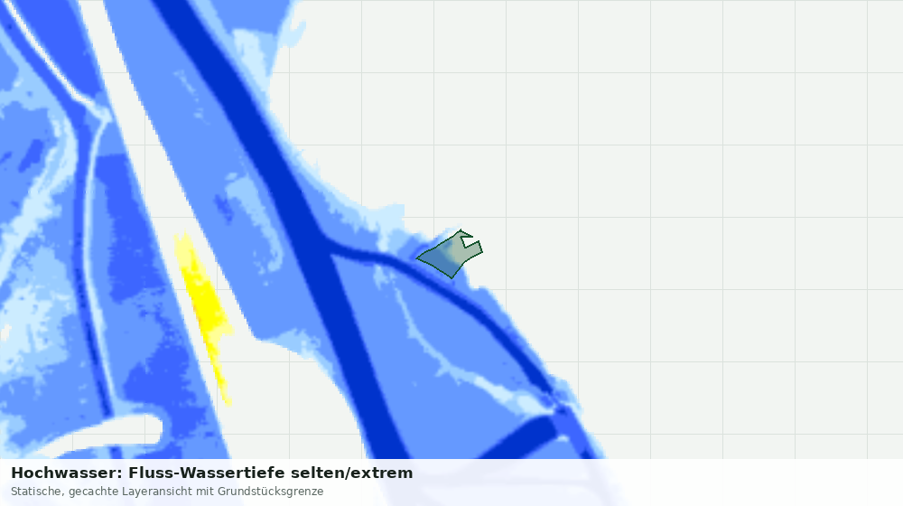 Statische Kartenansicht: Hochwasser: Fluss-Wassertiefe selten/extrem